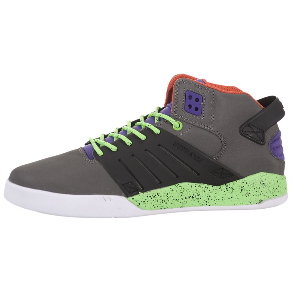 Chaussures de Skate Supra SkyTop III Grise Noir Charcoal/Black/Lime-White Homme | CLQ-46296661